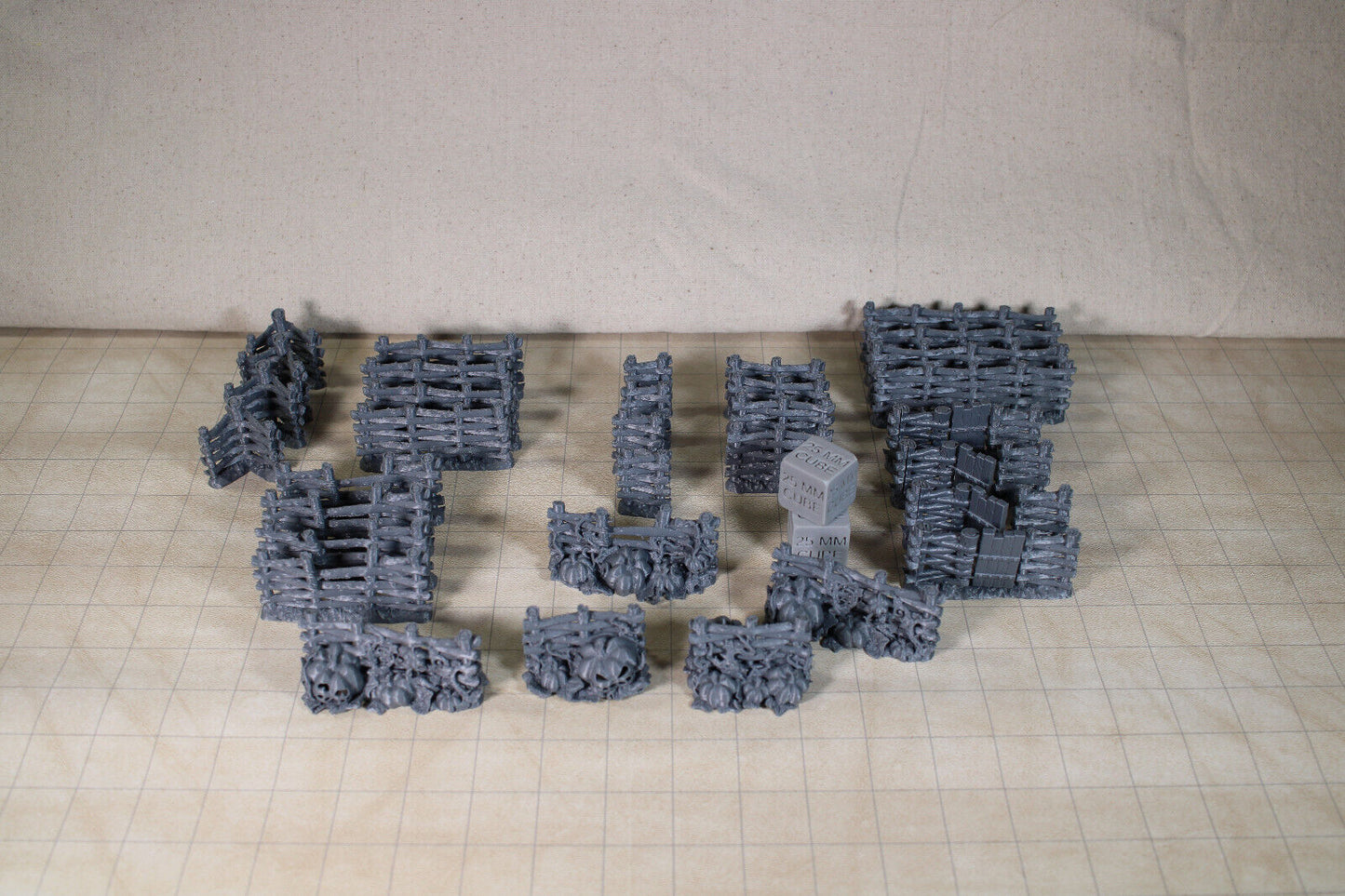 Tabletop Terrain Wood Log Fence Pumpkin Scatter Dnd RPG wargame skirmish 28mm