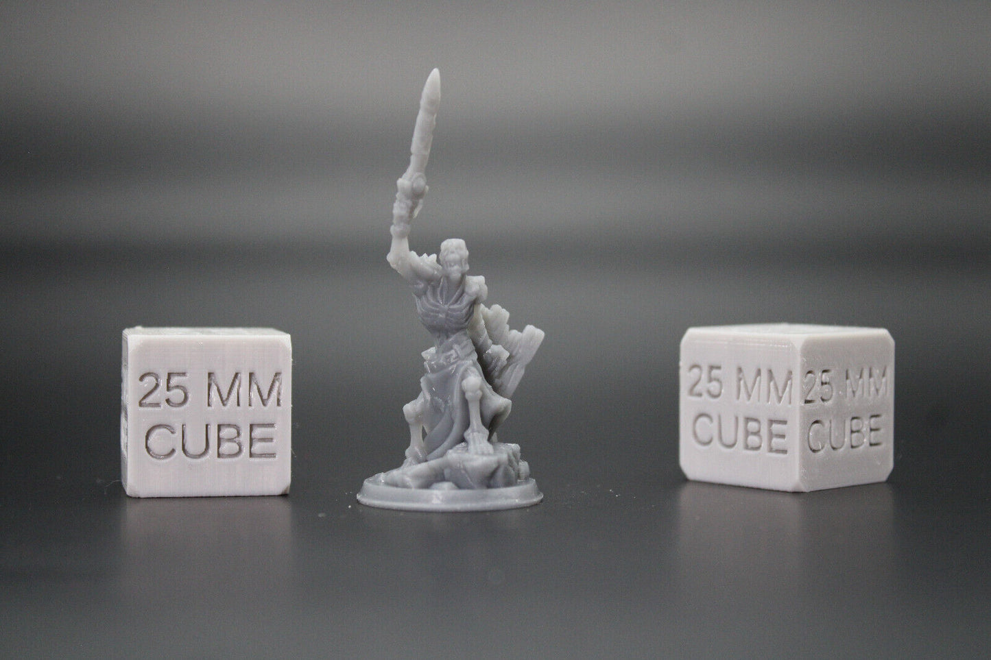 Skeleton Undead Warrior Fighter Raised Sword Shield 32mm Miniature Dnd Skirmish