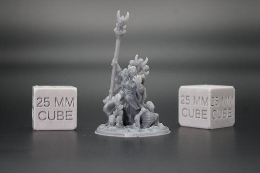 Necromancer Wizard with Rising Skeletons Large Base 32mm Miniature Dnd Skirmish