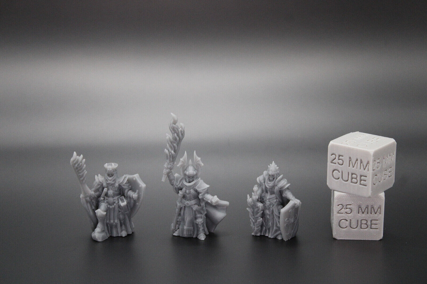 Skeleton Undead Armored Death Knight x3 32mm Miniature Dnd Skirmish HeroQuest