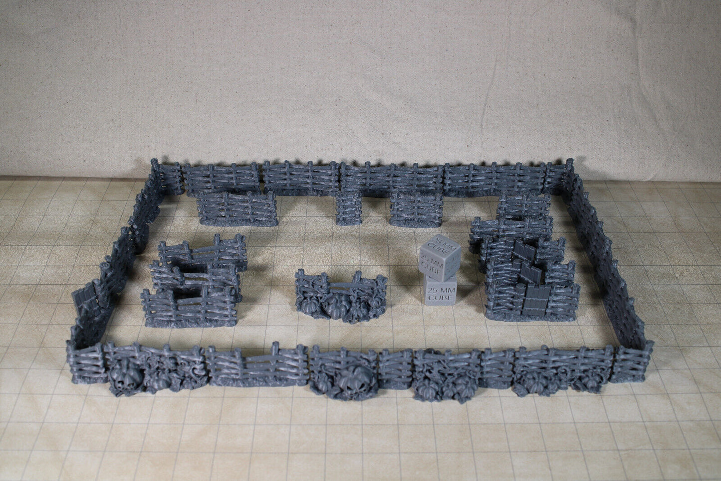 Tabletop Terrain Wood Log Fence Pumpkin Scatter Dnd RPG wargame skirmish 28mm