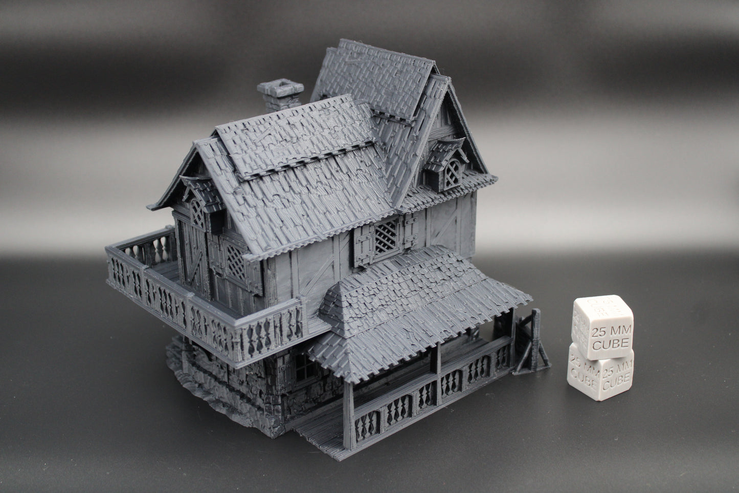 Tabletop Town Medieval Rustic 2 Story House Porch Dnd RPG Wargame Skirmish 28mm