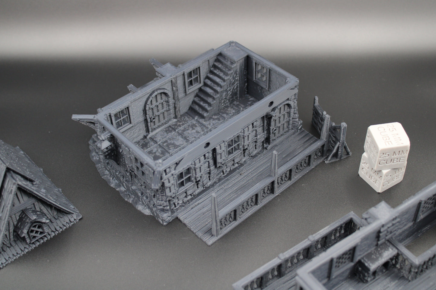 Tabletop Town Medieval Rustic 2 Story House Porch Dnd RPG Wargame Skirmish 28mm