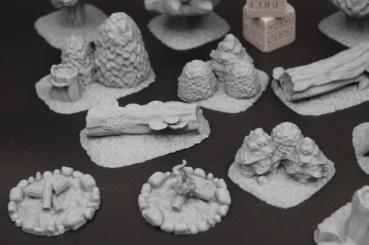 Tabletop Terrain Forest Scatter Tree Stump Shrub Set Dnd RPG Wargame Skirmish 28mm