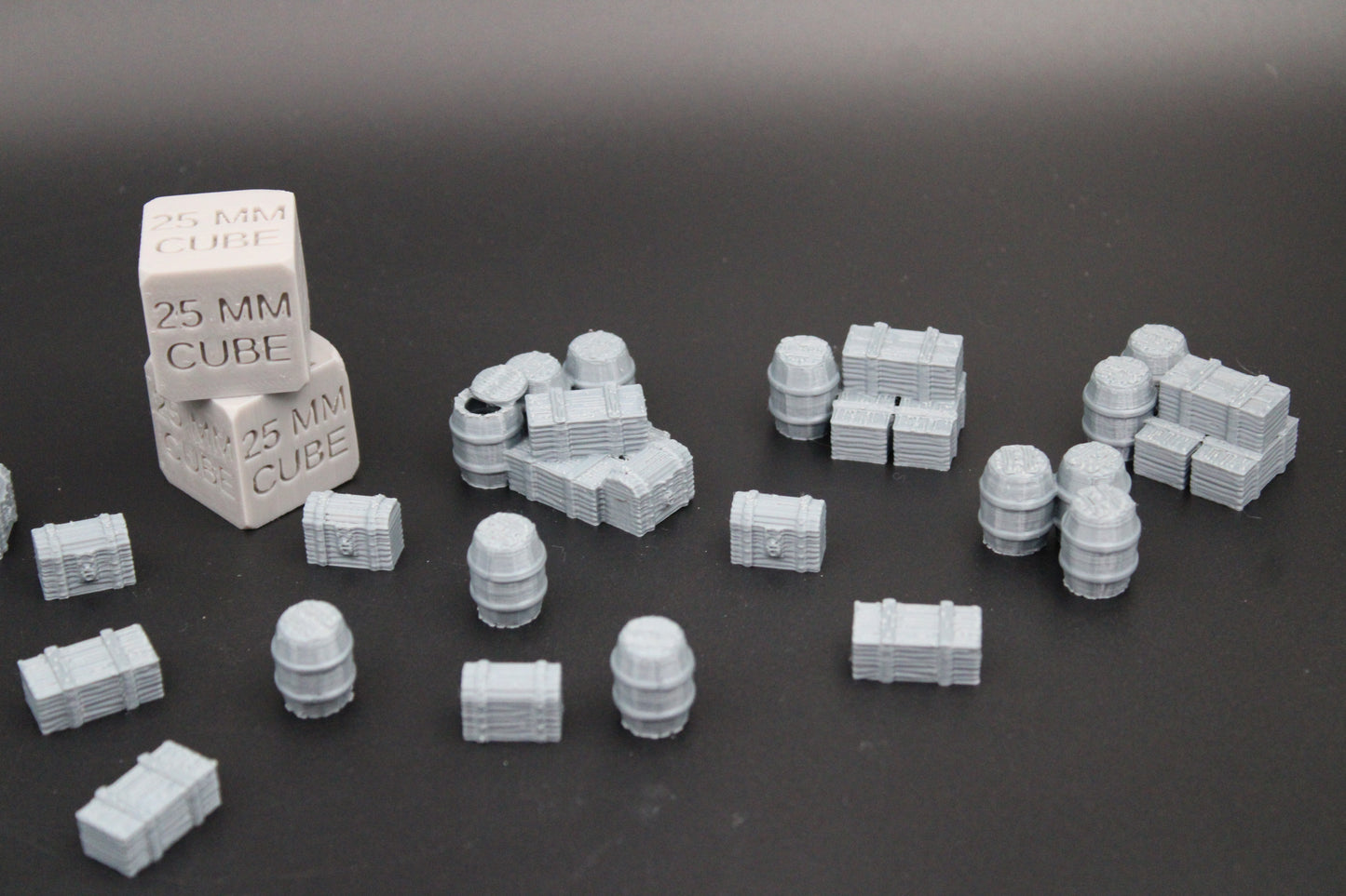 Tabletop Terrain Barrel Crate Chest Scatter Loot Marker Dnd RPG Wargame Skirmish 28mm