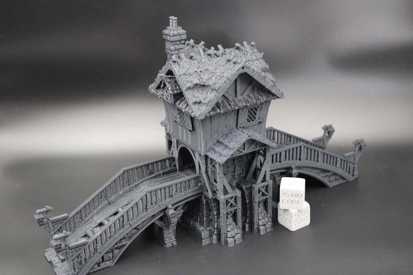 Tabletop Terrain Fantasy Toll Bridge Tower Overpass Dnd RPG wargame skirmish 28mm