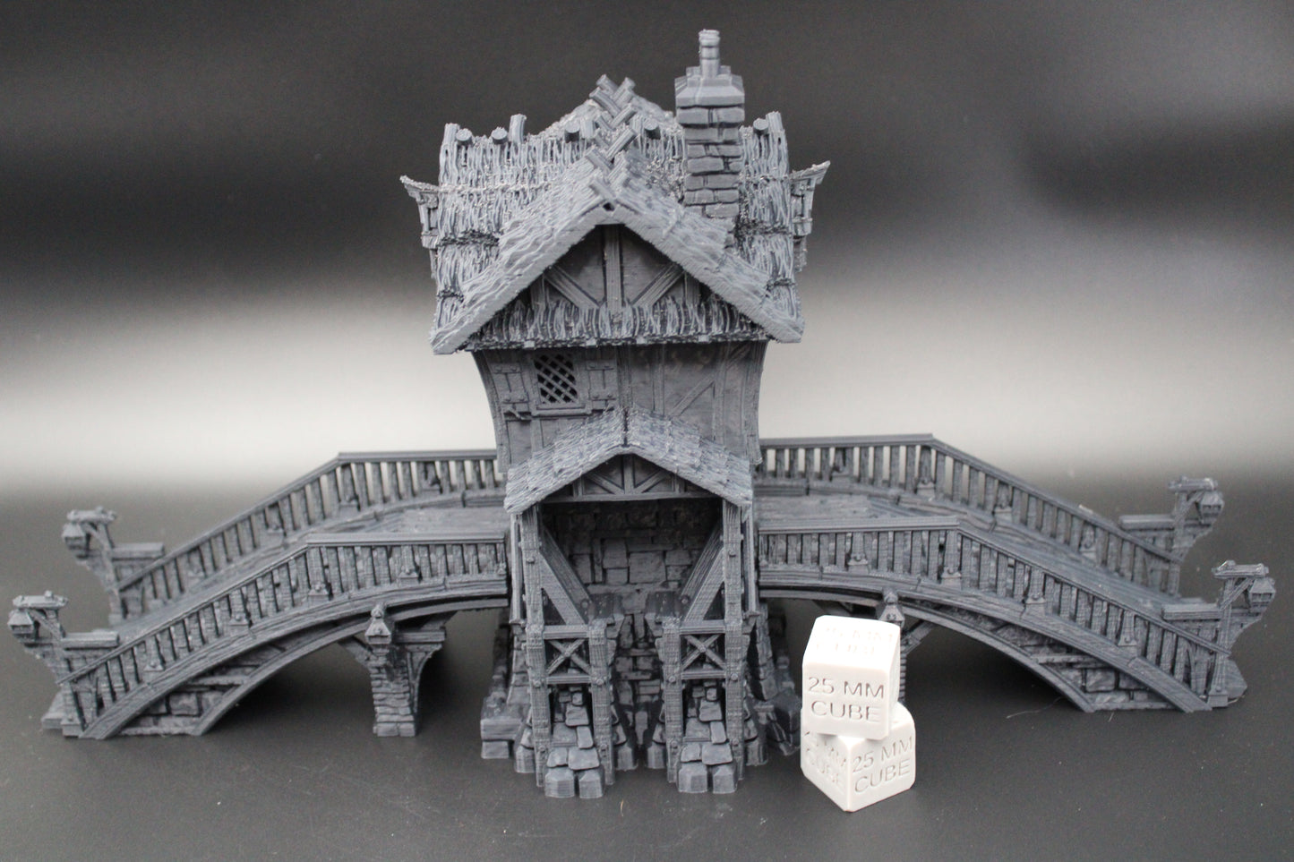 Tabletop Terrain Fantasy Toll Bridge Tower Overpass Dnd RPG wargame skirmish 28mm
