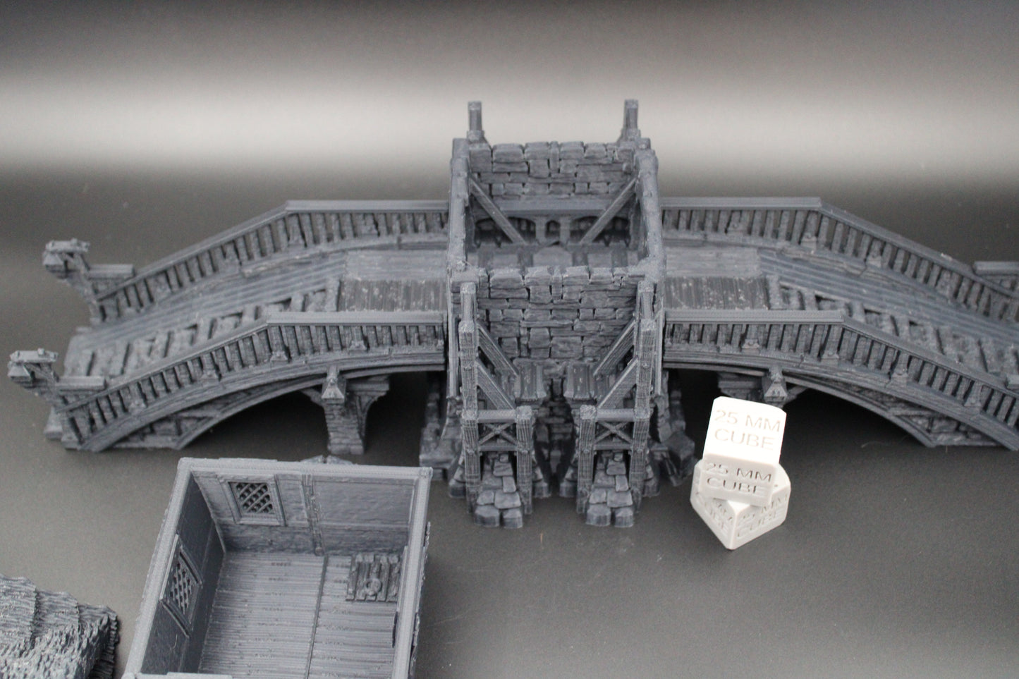 Tabletop Terrain Fantasy Toll Bridge Tower Overpass Dnd RPG wargame skirmish 28mm