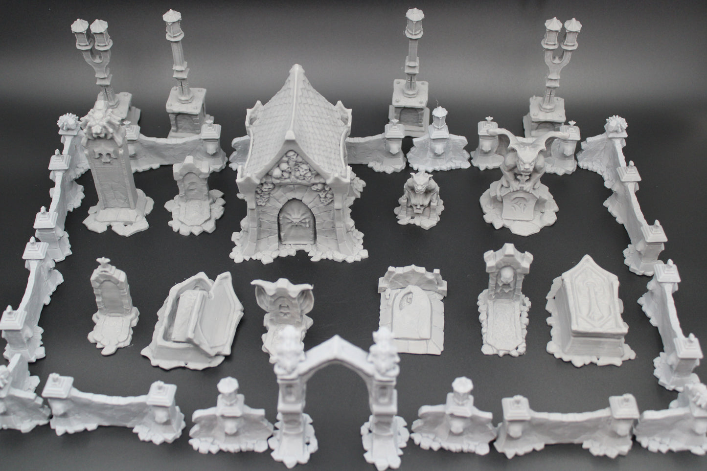Tabletop Terrain Cemetery Set With Crypt Dnd RPG wargame skirmish 28mm Spider
