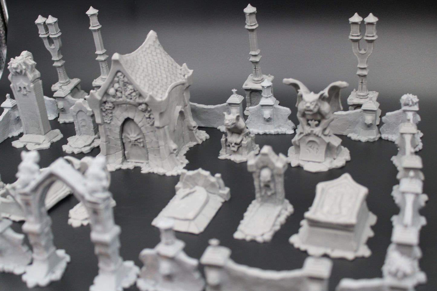 Tabletop Terrain Cemetery Set With Crypt Dnd RPG wargame skirmish 28mm Spider
