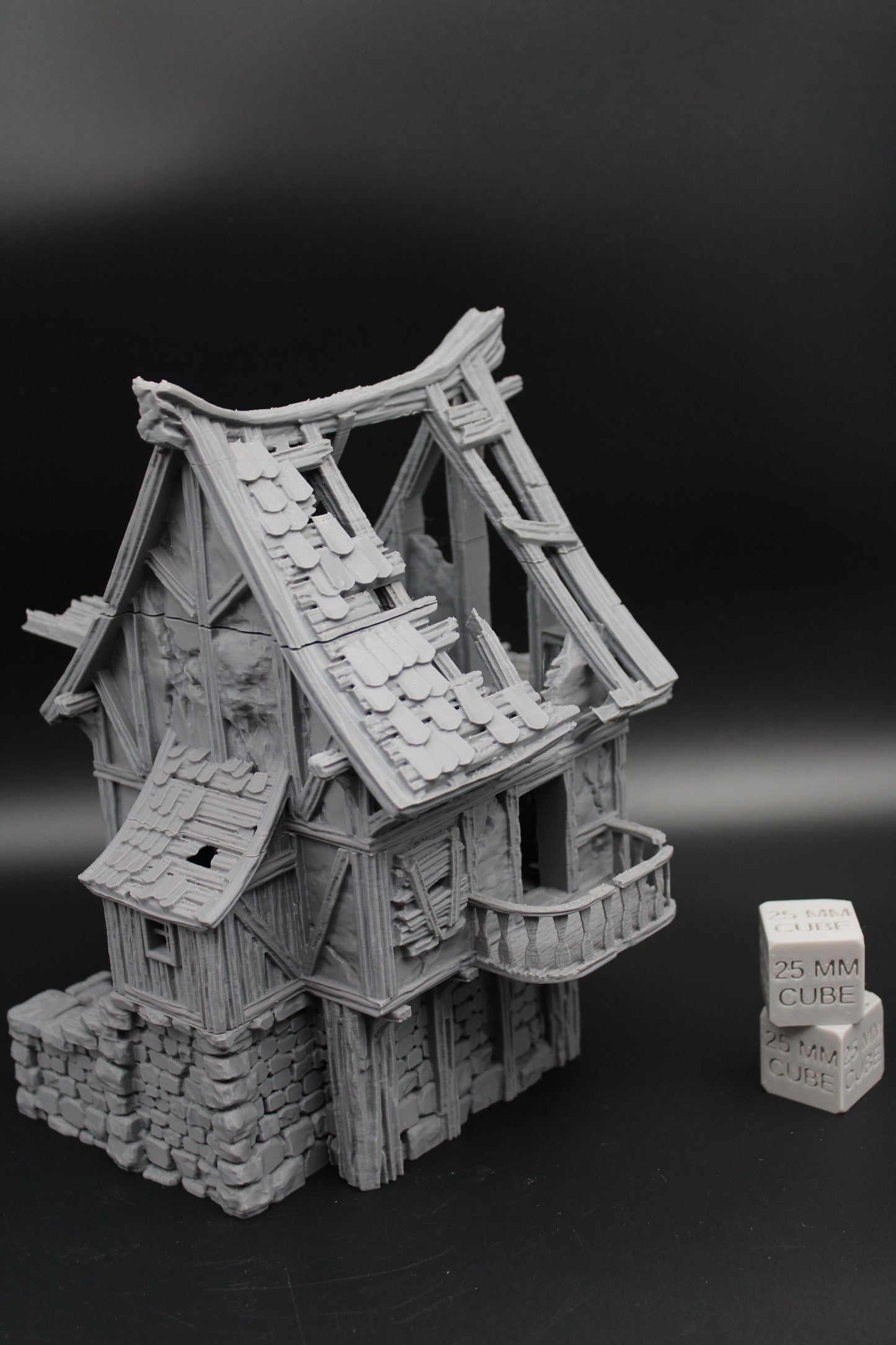 Tabletop Terrain Fantasy Medieval Storehouse Carriage Barn Ruin Dnd RPG Wargame Skirmish
