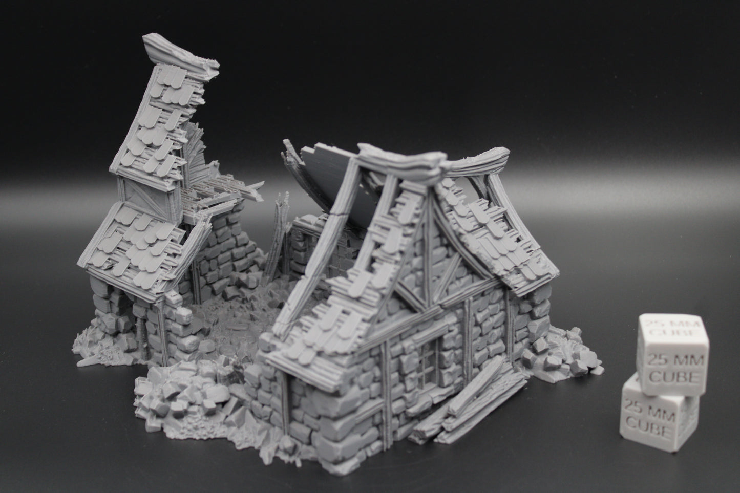 Tabletop Terrain Fantasy Medieval 8-1/2x6-1/2x6 Tavern Ruin Dnd RPG Wargame Skirmish