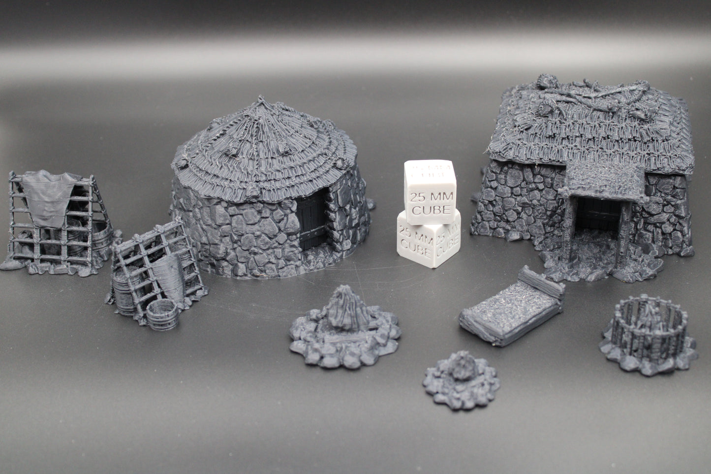 Tabletop Terrain Stone Earth Village Huts Viking Germanic Highland Dnd RPG Skirmish