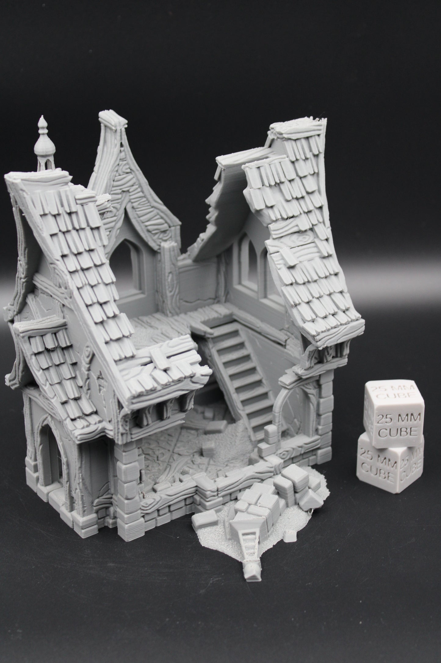 Tabletop Terrain Medieval Cottage Ruin Dnd RPG wargame skirmish 28-32mm
