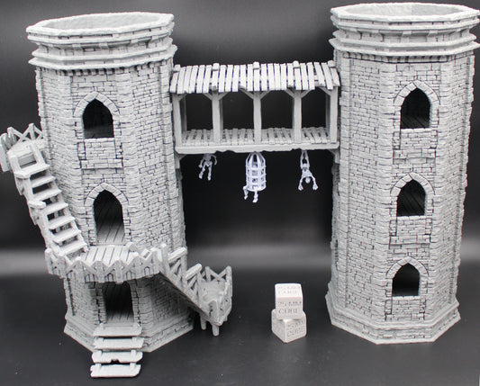 Tabletop Terrain Epic Twin Towers of Torment Dnd RPG wargame skirmish 28mm
