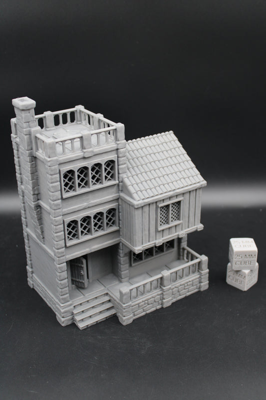 Tabletop Terrain Seaside Manor Flat Roof House Dnd Rpg Wargame Skirmish 28-32mm