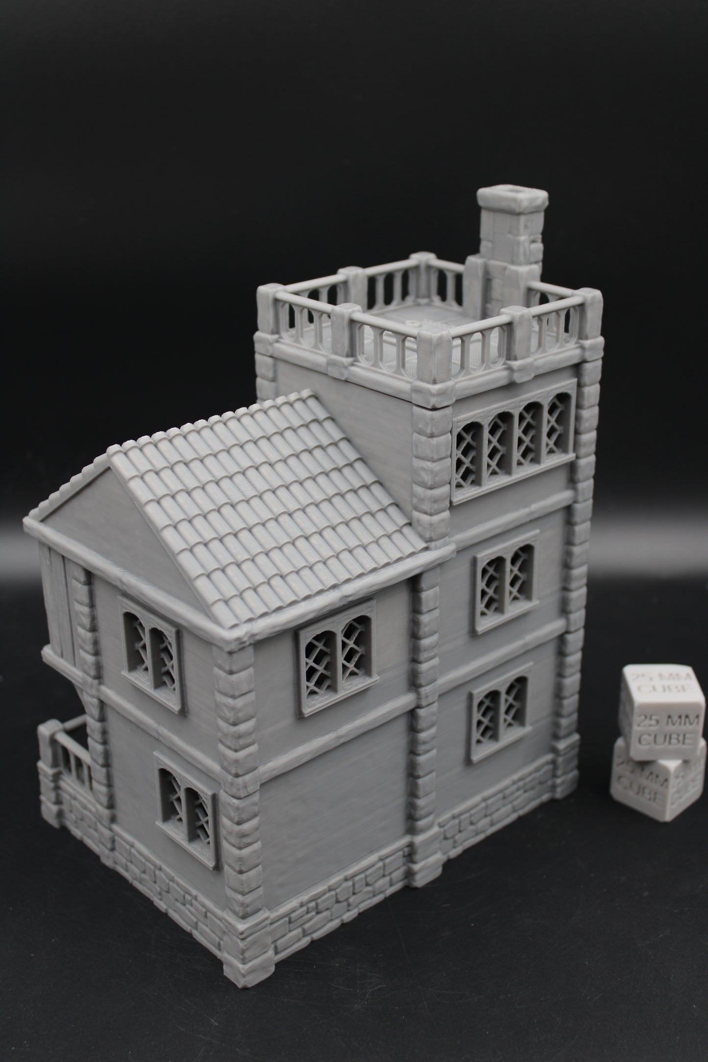 Tabletop Terrain Seaside Manor Flat Roof House Dnd Rpg Wargame Skirmish 28-32mm