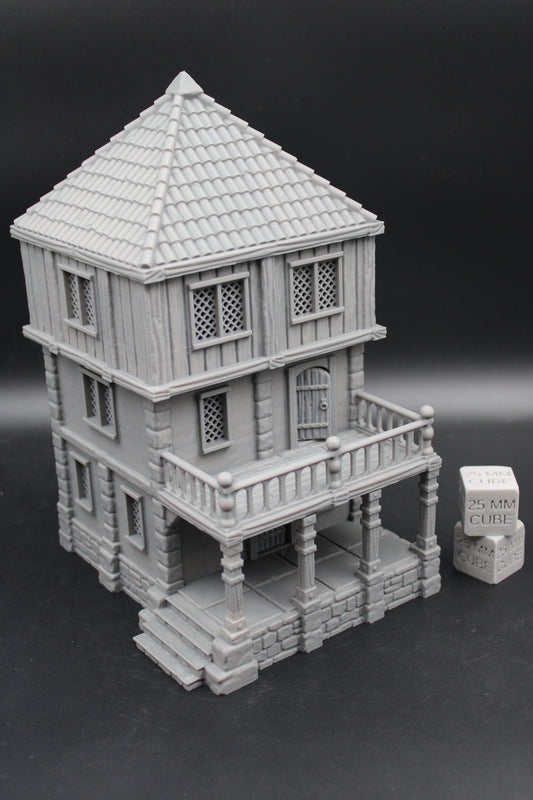 Tabletop Terrain Seaside Manor Tile Roof House Dnd Rpg Wargame Skirmish 28-32mm