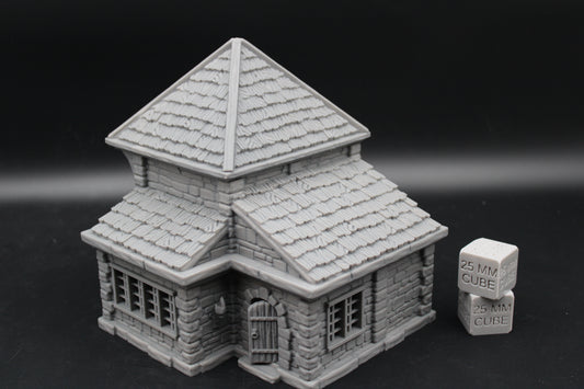 Tabletop Terrain Seaside Wood Roof 2 Story House Dnd Rpg Wargame Skirmish 28-32mm