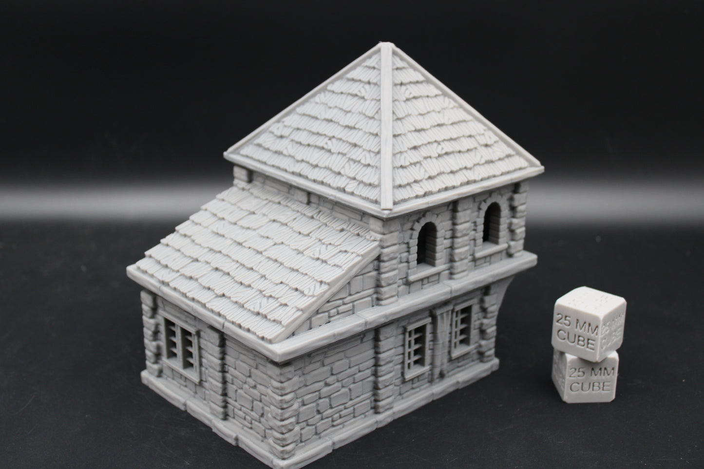 Tabletop Terrain Seaside Wood Roof 2 Story House Dnd Rpg Wargame Skirmish 28-32mm