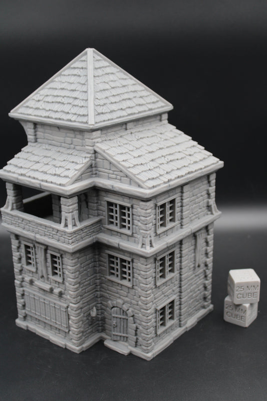Tabletop Terrain Seaside Wood Roof 4 Story House Dnd Rpg Wargame Skirmish 28-32mm