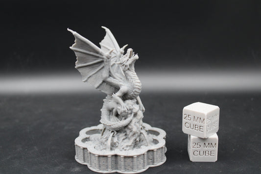 Tabletop Terrain Fantasy Dragon Wurm Fountain Statue Dnd RPG wargame skirmish 28-32mm