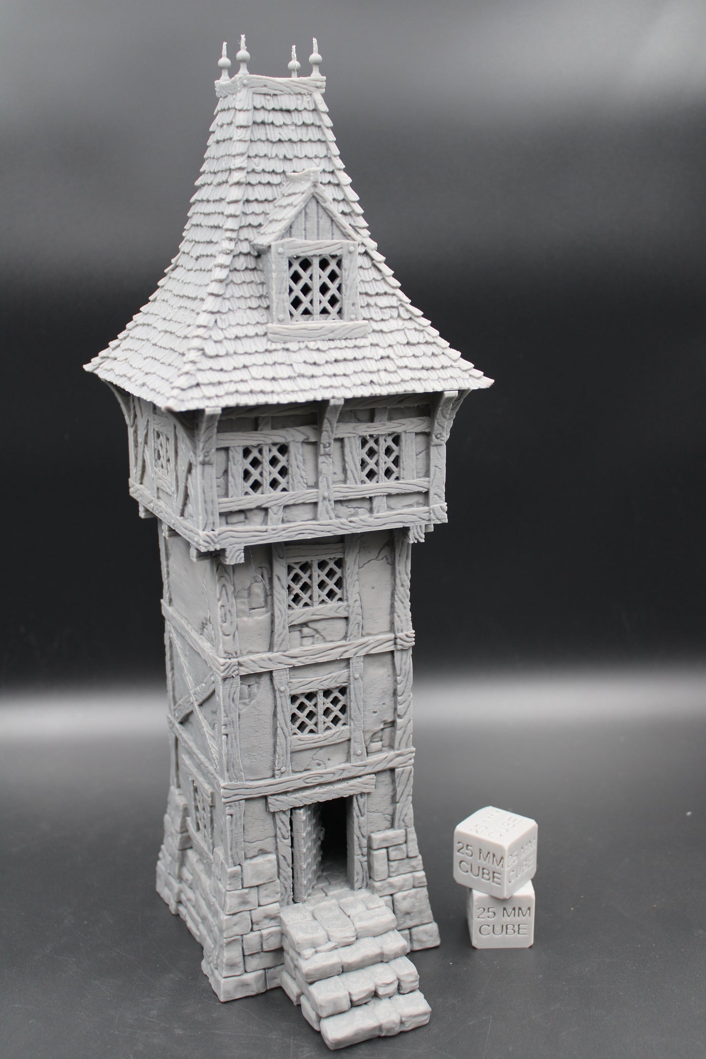 Tabletop Terrain Fantasy Watch Tower Wood Roof Window Dnd RPG wargame skirmish 28-32mm