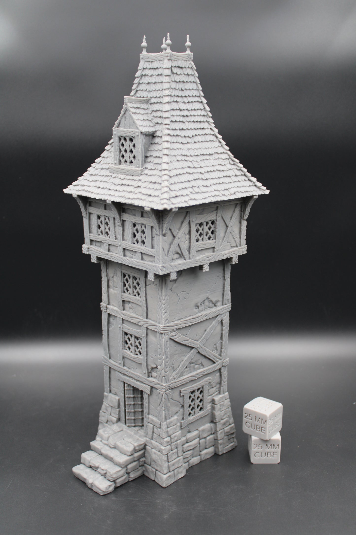 Tabletop Terrain Fantasy Watch Tower Wood Roof Window Dnd RPG wargame skirmish 28-32mm