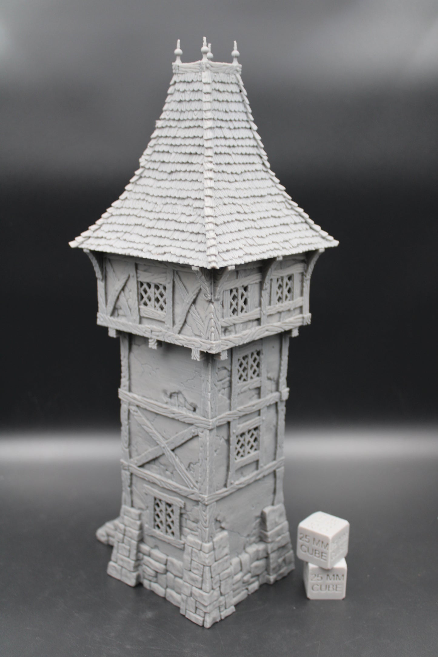 Tabletop Terrain Fantasy Watch Tower Wood Roof Window Dnd RPG wargame skirmish 28-32mm