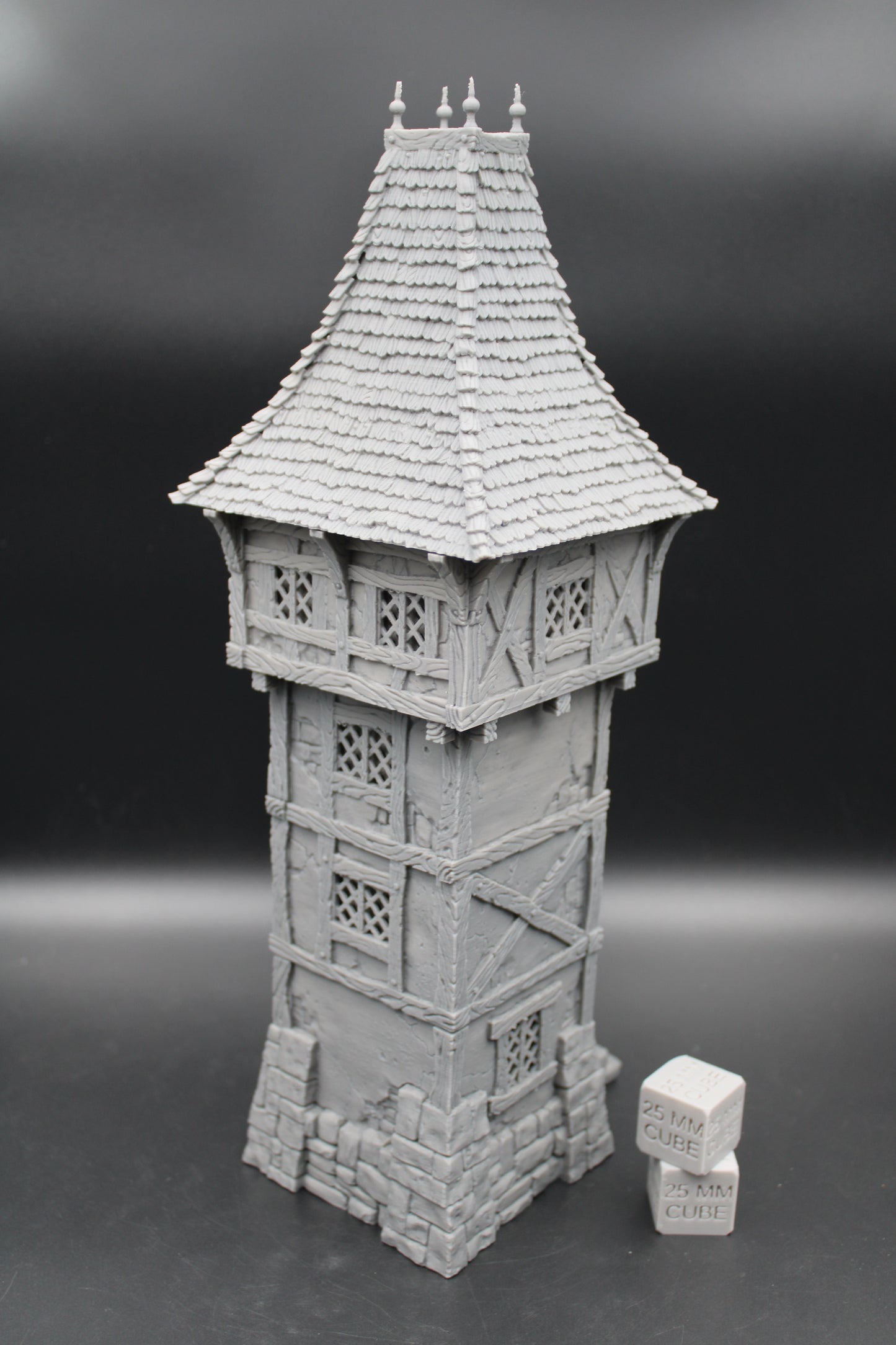 Tabletop Terrain Fantasy Watch Tower Wood Roof Window Dnd RPG wargame skirmish 28-32mm