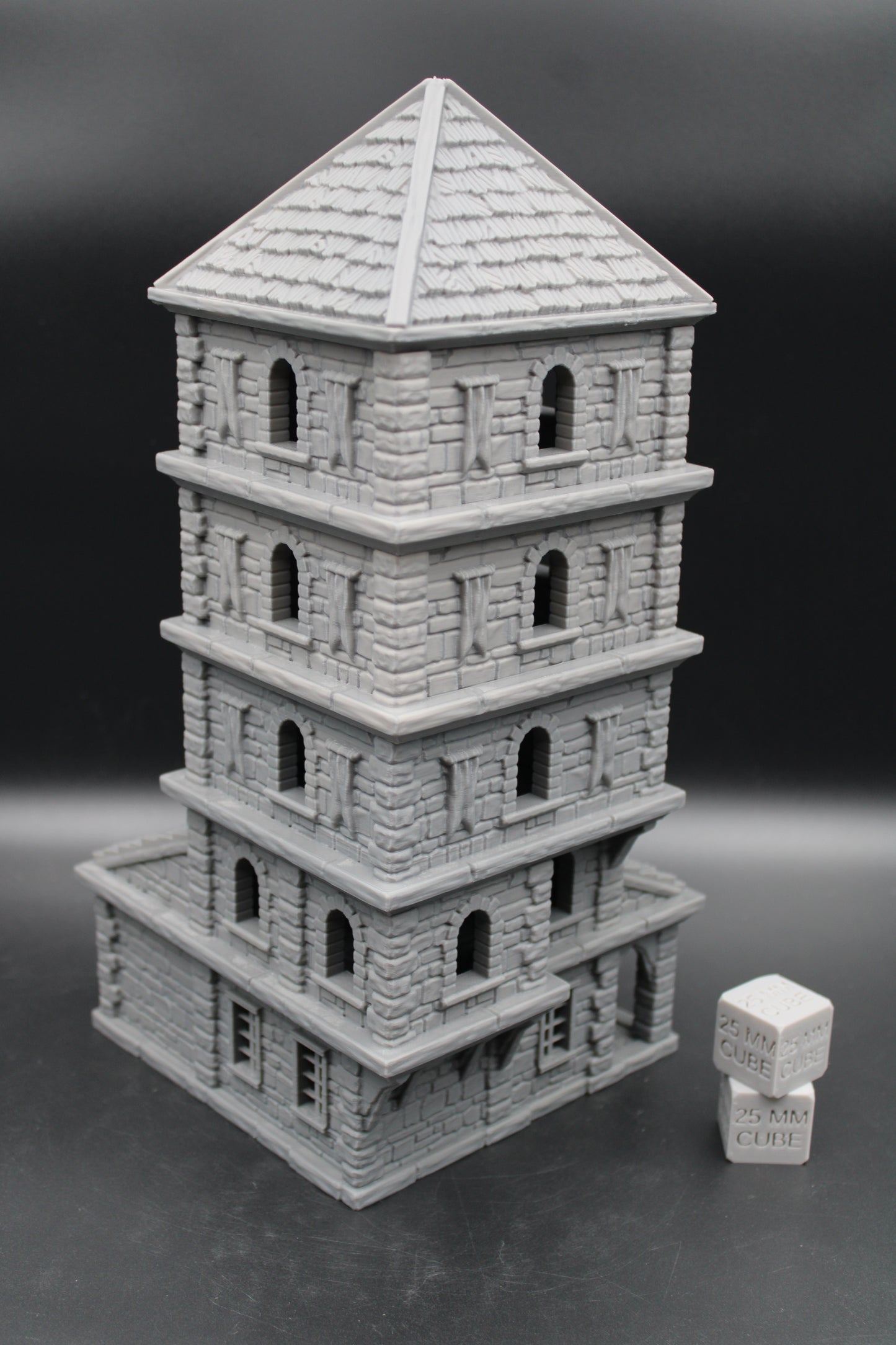 Tabletop Terrain Seaside Wood Roof 5 Story Tall Tower House Dnd Rpg Wargame Skirmish 28-32mm