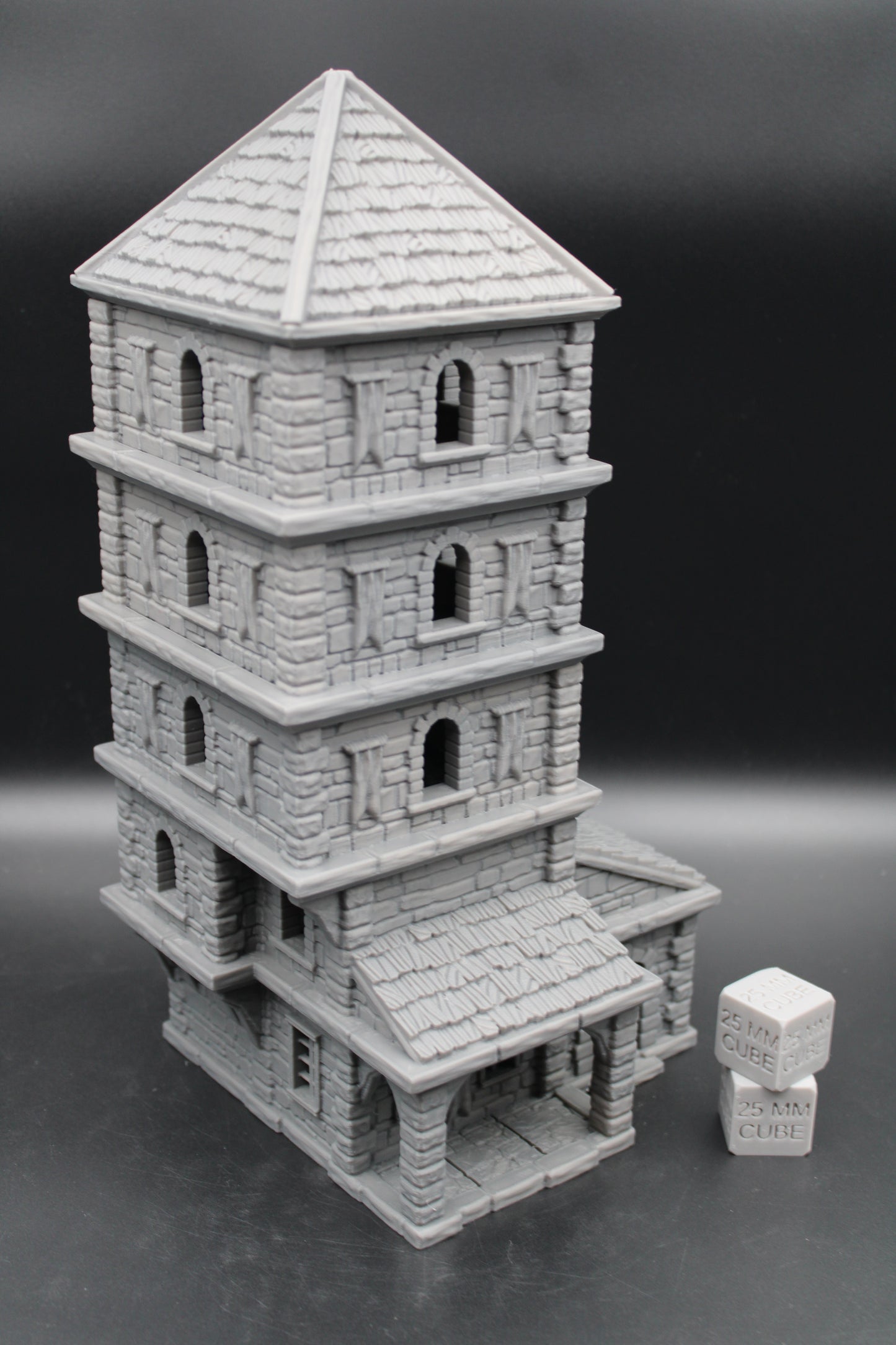 Tabletop Terrain Seaside Wood Roof 5 Story Tall Tower House Dnd Rpg Wargame Skirmish 28-32mm