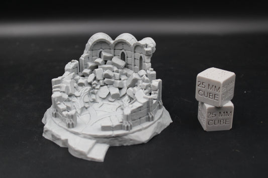 Tabletop Terrain Destroyed Library Ruin Elven Dnd RPG wargame skirmish 28mm