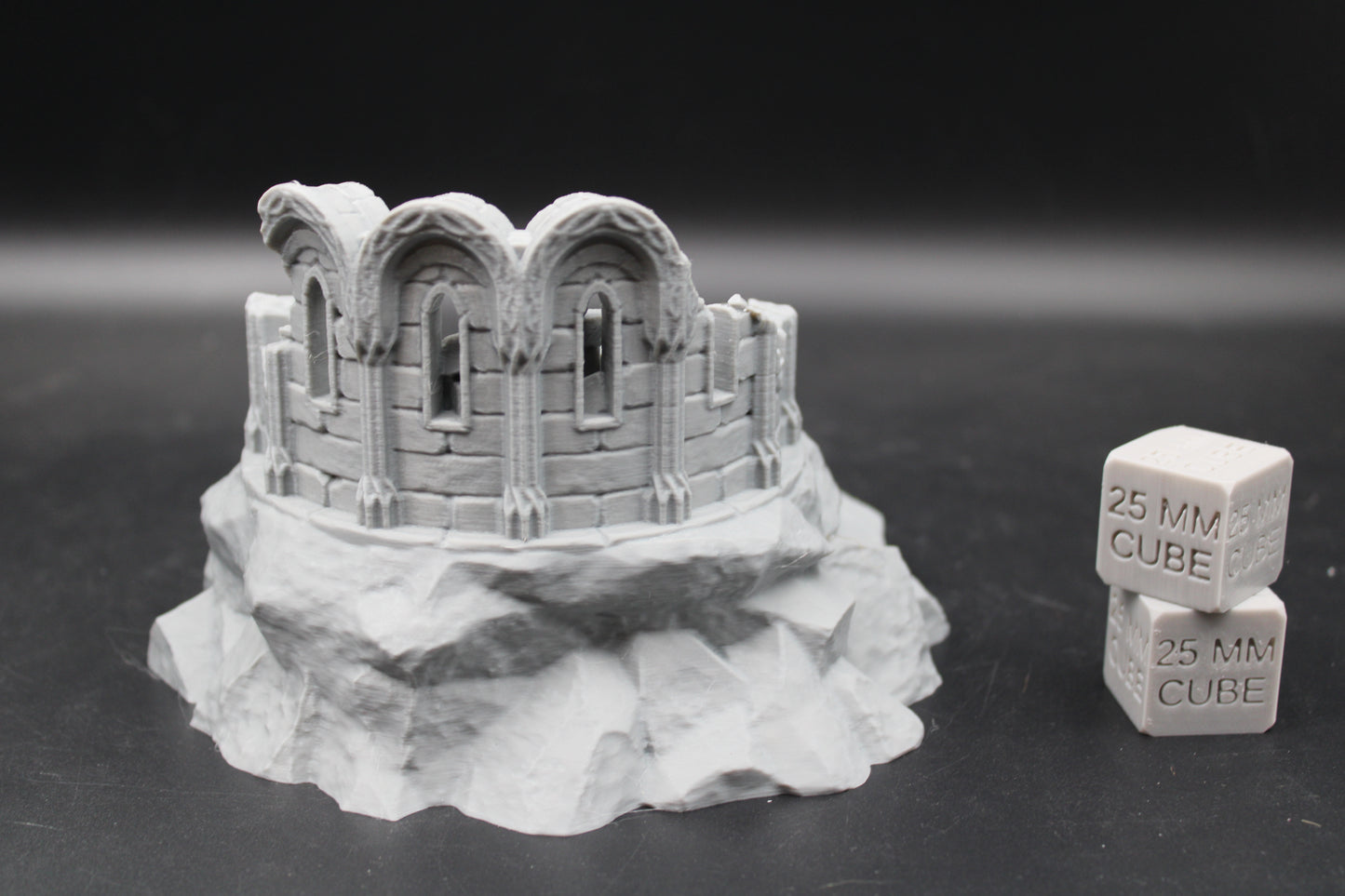 Tabletop Terrain Destroyed Library Ruin Stone Base Elven Dnd RPG wargame skirmish 28mm