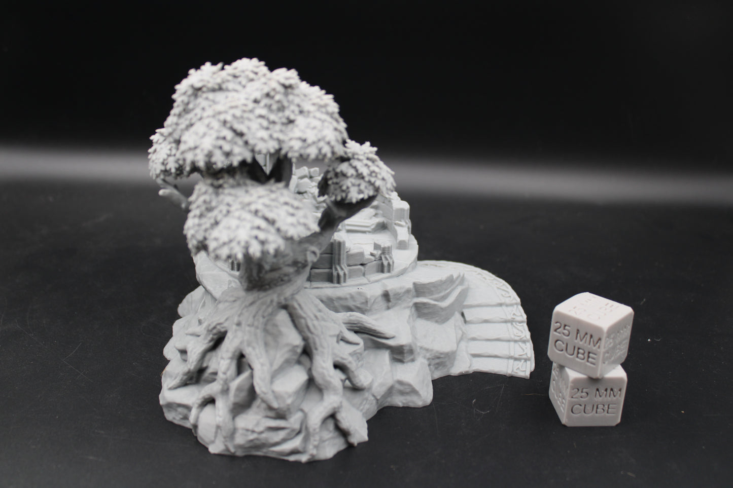 Tabletop Terrain Destroyed Library Ruin Stone Tree Base Elven Dnd RPG wargame skirmish 28mm