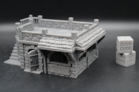 Tabletop Terrain Seaside Merchant Trader Shop Flat Roof Dnd Rpg Wargame Skirmish 28-32mm