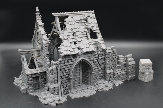 Tabletop Terrain Fantasy Temple Monastery Chapel Church Ruin Dnd RPG Wargame Skirmish