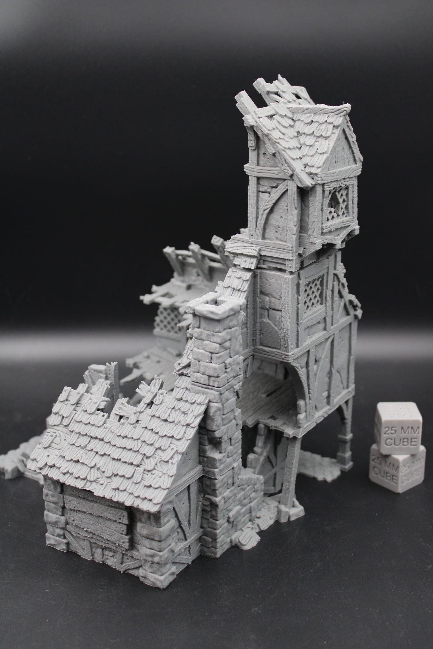 Tabletop Terrain Ruin 4 story Medieval Mansion Dnd RPG wargame skirmish 28mm