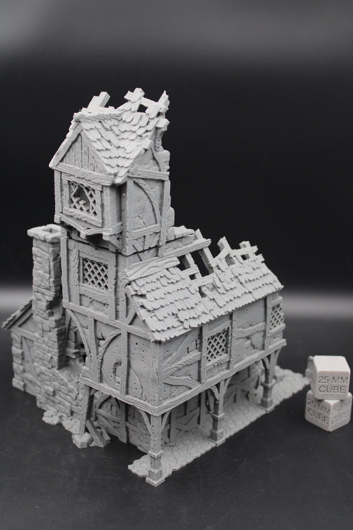 Tabletop Terrain Ruin 4 story Medieval Mansion Dnd RPG wargame skirmish 28mm