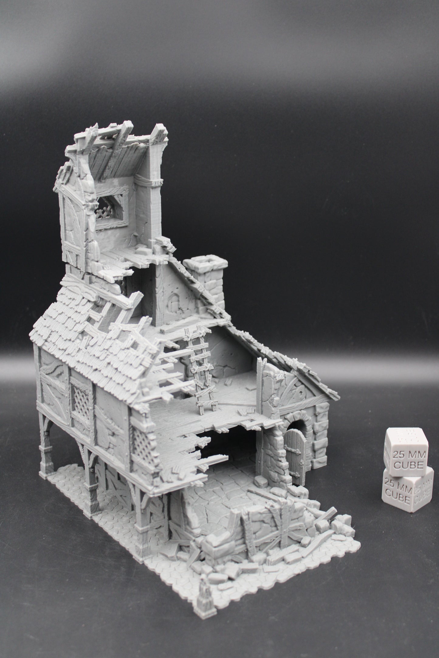 Tabletop Terrain Ruin 4 story Medieval Mansion Dnd RPG wargame skirmish 28mm
