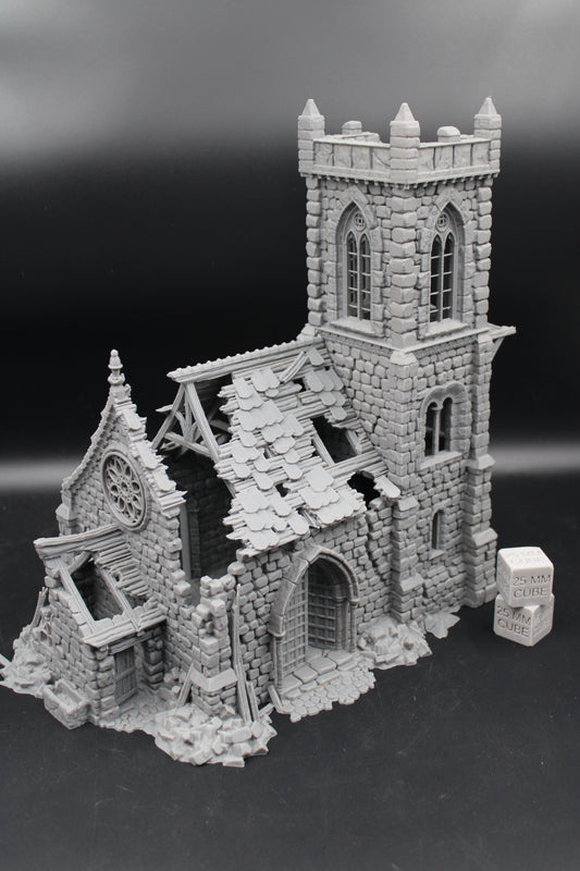 Tabletop Terrain Fantasy Temple Monastery Chapel Church Belltower Ruin Dnd RPG Wargame Skirmish