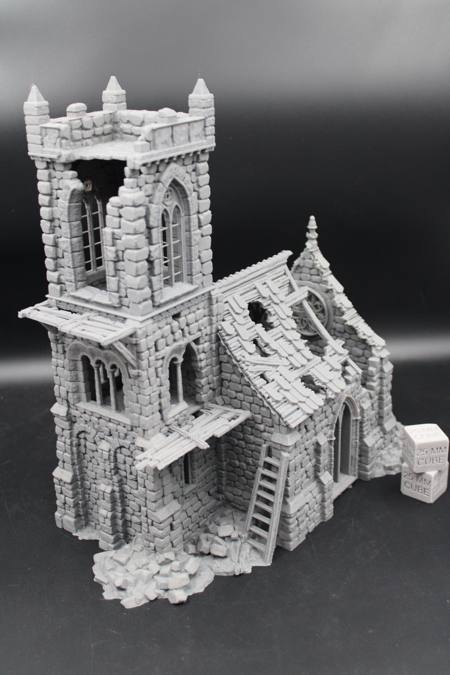 Tabletop Terrain Fantasy Temple Monastery Chapel Church Belltower Ruin Dnd RPG Wargame Skirmish