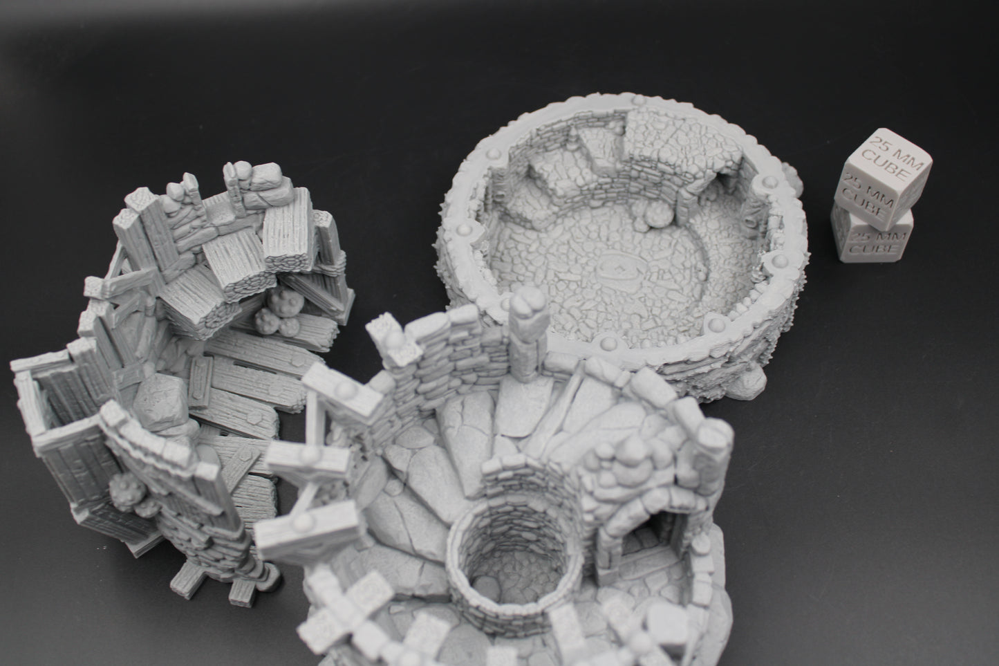 Tabletop Terrain Tower Ruin with Crypt Ossuary Dnd Rpg Skirmish Wargame 28mm