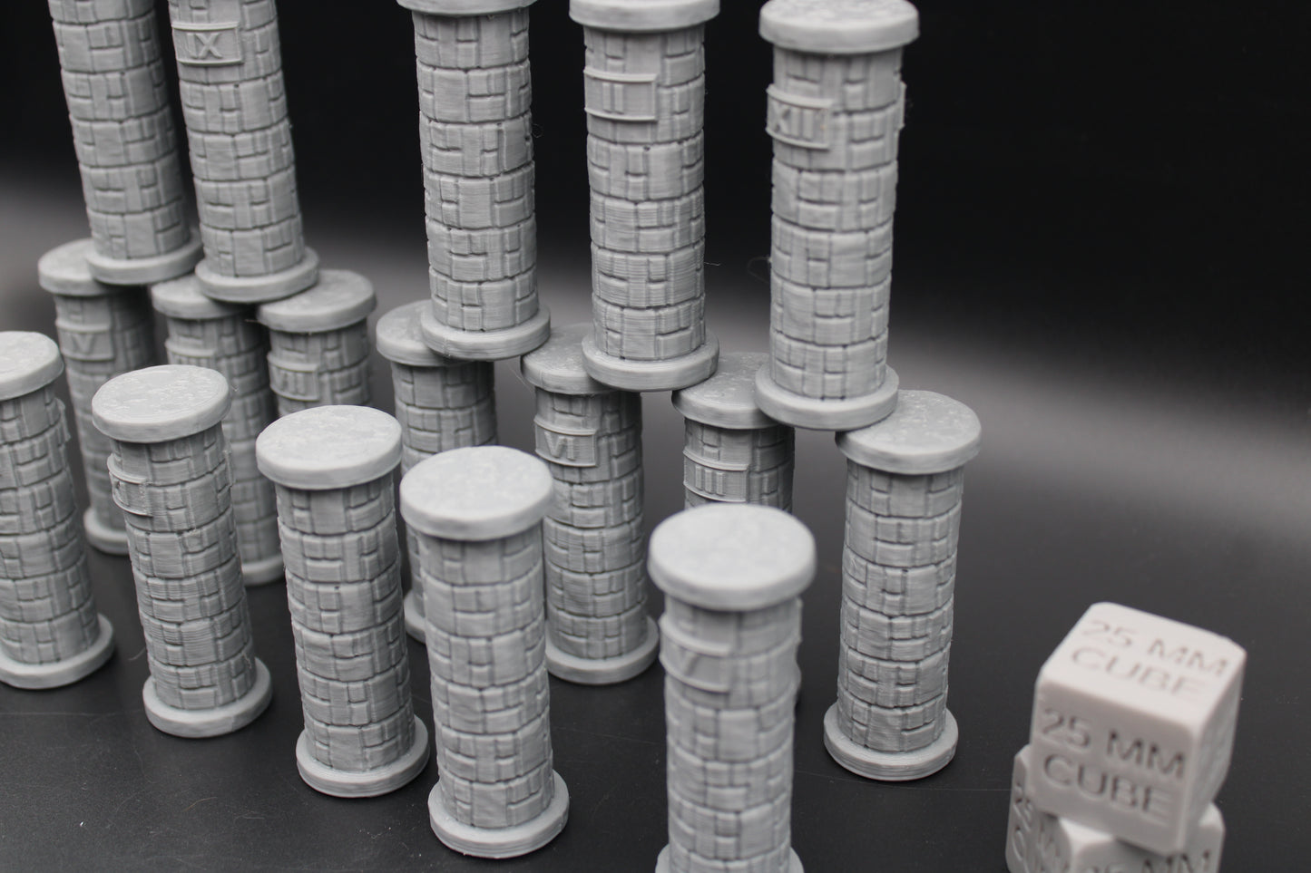 Tabletop Terrain Dungeon Round Column Pillars Objective Markers DnD Rpg Skirmish 28mm