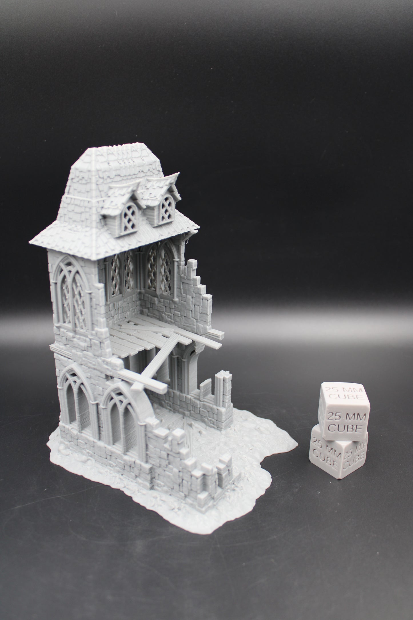 Tabletop Terrain House Ruin 5-1/2x4-1/2x7-1/2 Wargame Skirmish 28mm