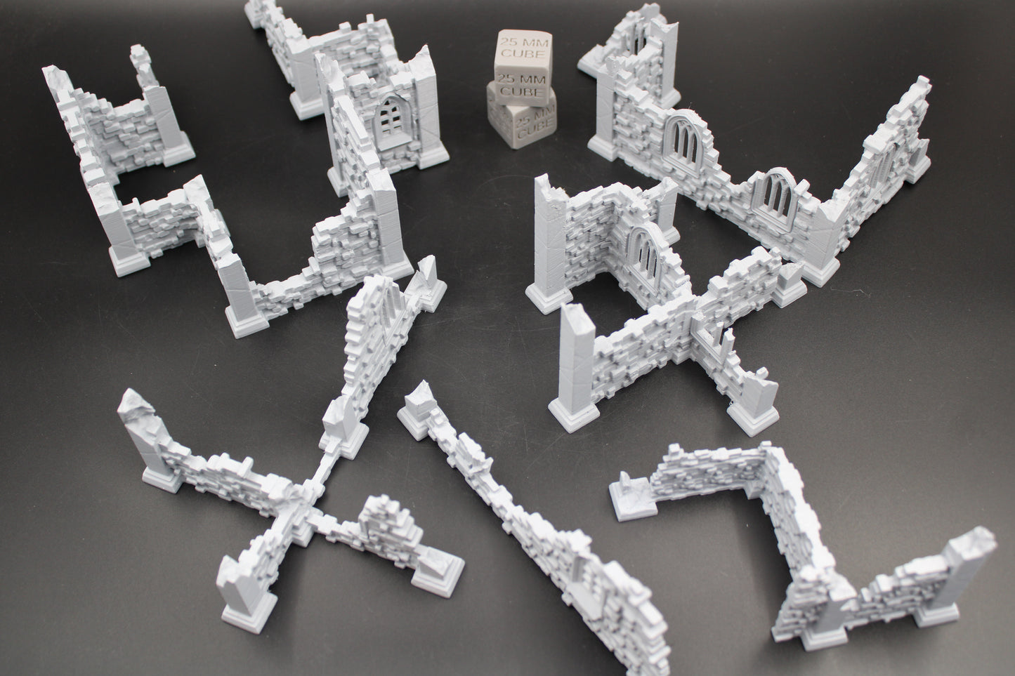Tabletop Terrain Scatter Ruin Walls Set C Dnd RPG wargame skirmish 28-32mm