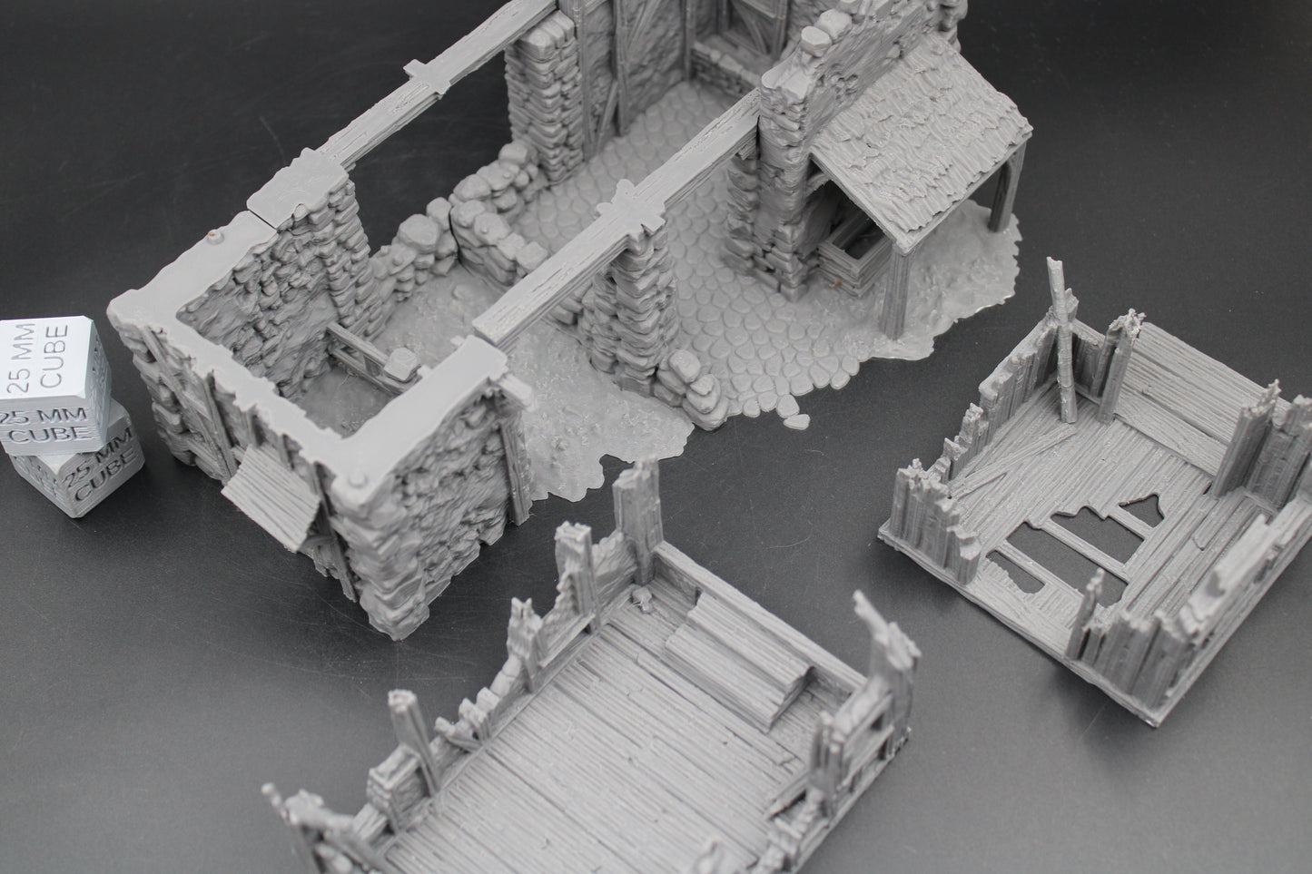 Tabletop Terrain Fantasy Barn Warehouse Storehouse Ruin Abandoned Dnd RPG wargame skirmish 28-32mm