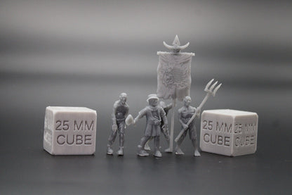 Zombie Horde 20 Units Musician Standard 32mm Miniature Dnd Skirmish Oldhammer