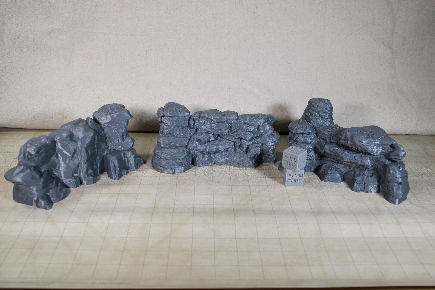 Tabletop Terrain Large Rock Boulder Walls Dnd RPG wargame skirmish 28mm 32mm