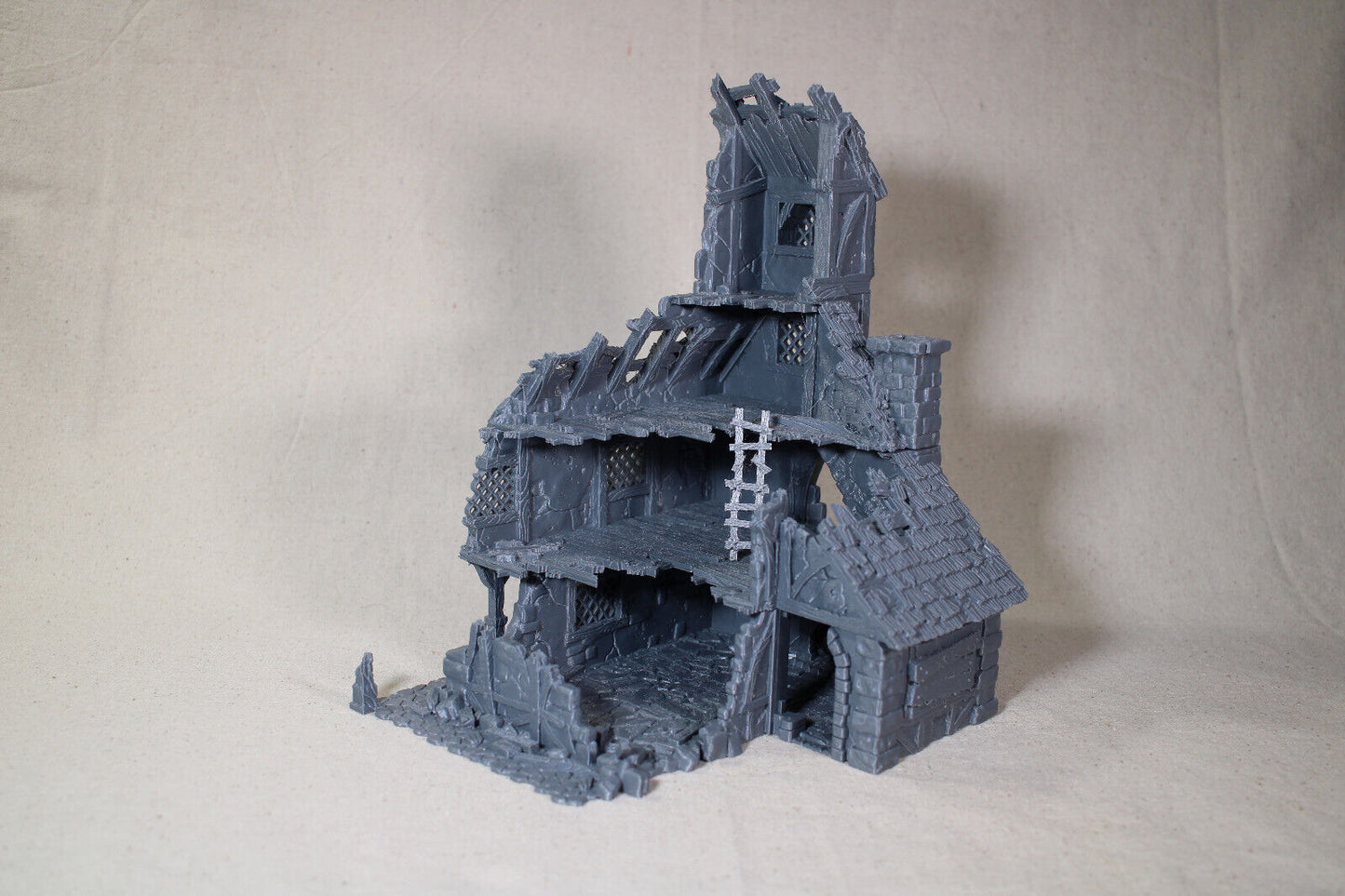 Tabletop Terrain Ruin 4 story Medieval Mansion Dnd RPG wargame skirmish 28mm